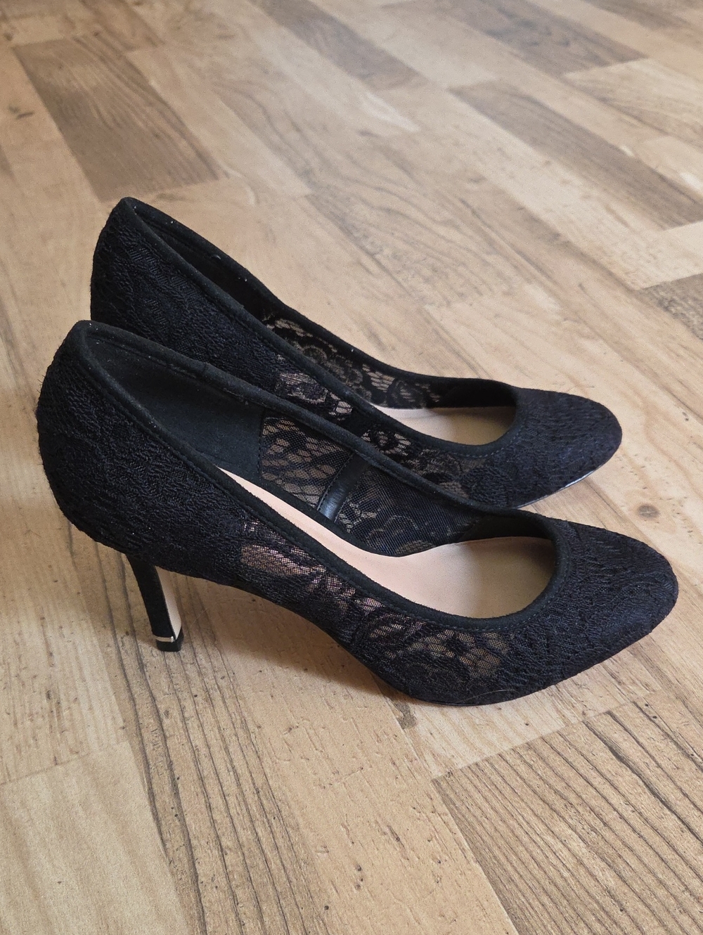 Call It Spring Black Lace Heels